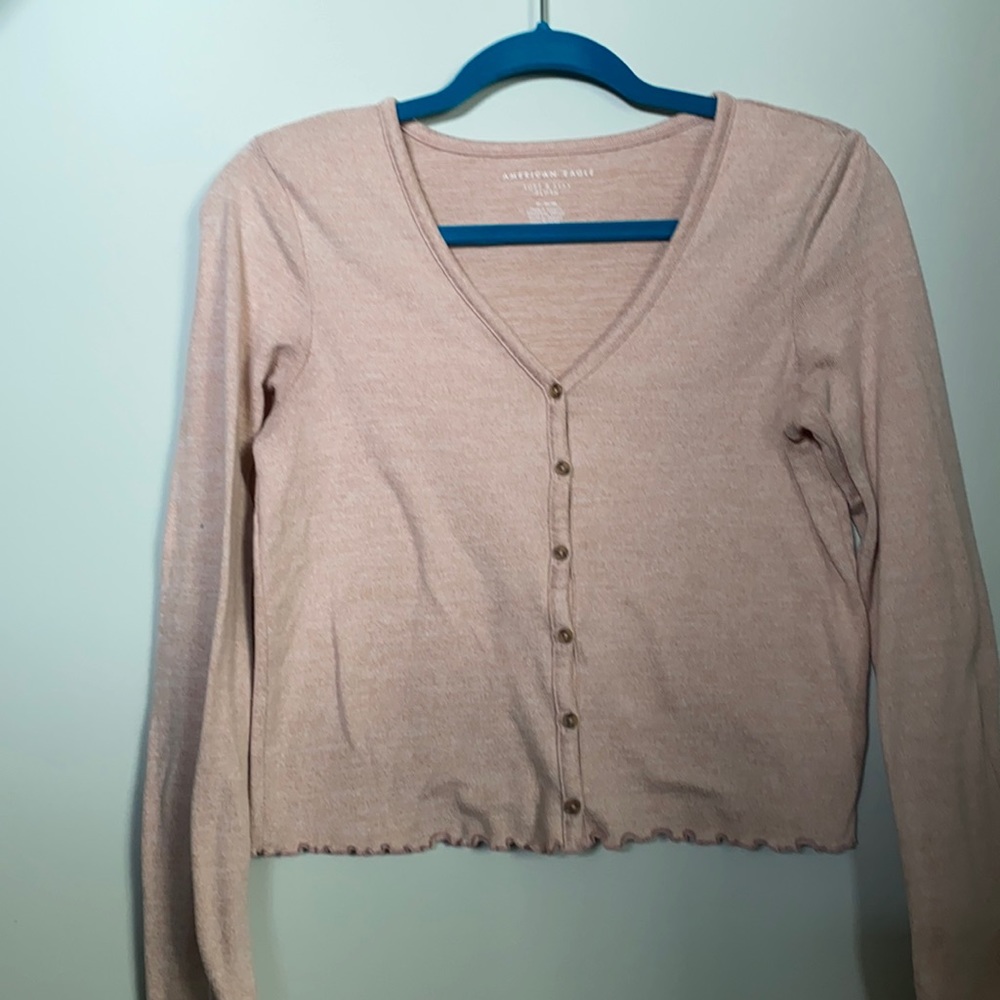 American eagle soft pink top